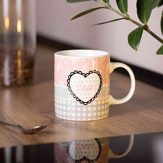 Liling Rongxiang Ceramic Чашка порцелянова 400 (мл) чашка для кави та чаю з написом та серцем L Київ