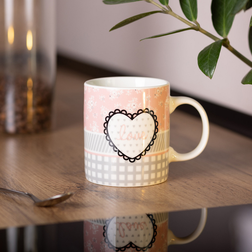 Liling Rongxiang Ceramic Чашка порцелянова 400 (мл) чашка для кави та чаю з написом та серцем L Київ - фото 6
