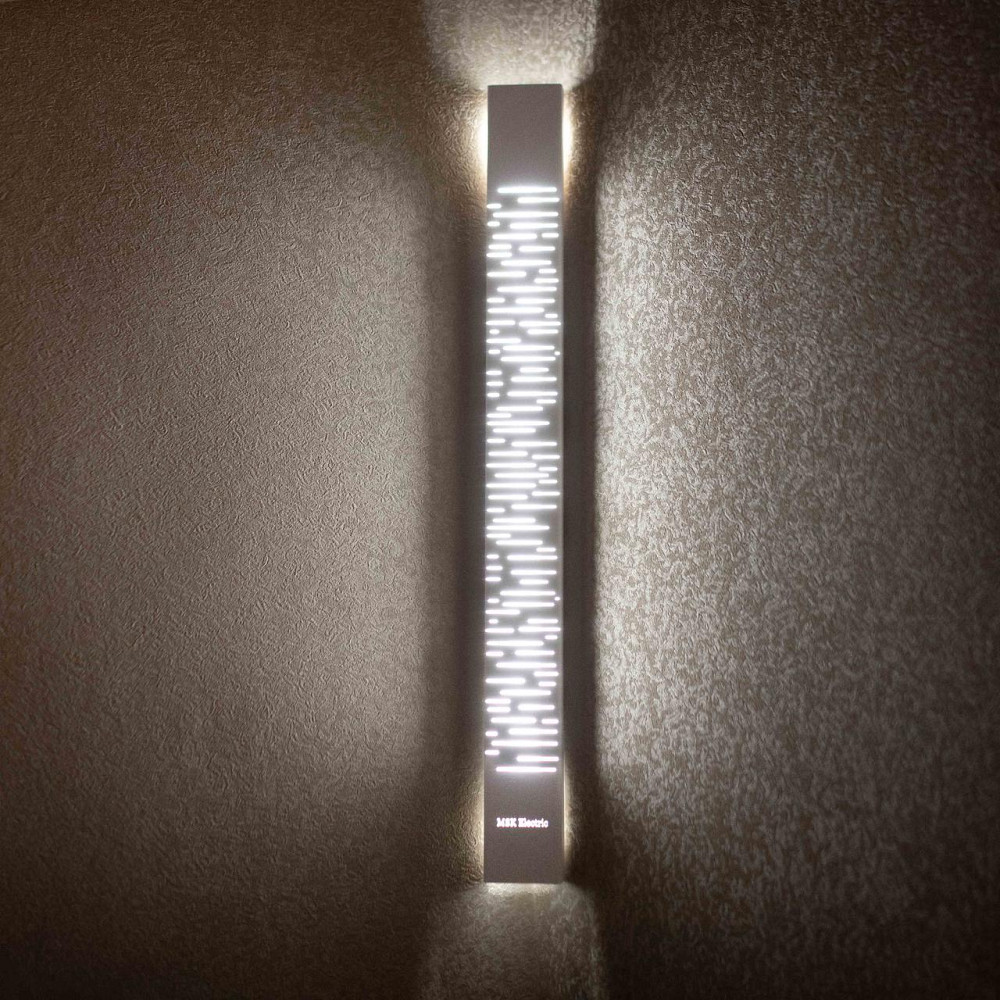 Світильник настінний кутовий 64 см MSK Electric Sieve бра під лампу Т8 NL 6460 WH Київ - фото 1