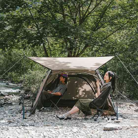 Намет двомісний з великим тамбуром та навісом Naturehike Shandi CNK2300ZP017, сірий Рівне