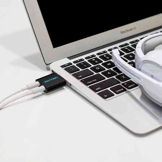 Звукова карта USB AUX jack, 2*TRS (Mic + Ear) Metal Vention Винница