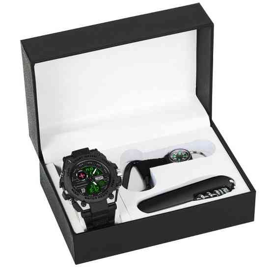 Чоловічий водостійкий наручний годинник Besta Box Tattoo ЗСУ Set з компасом + подарунковий набір Вінниця