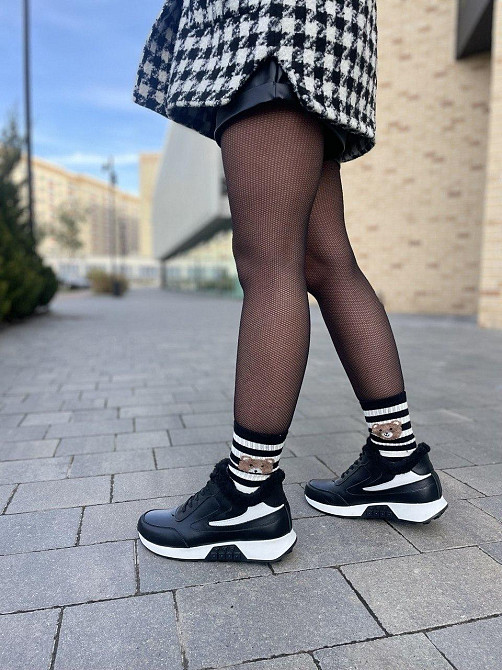 Ditas Кроссовки женские DITAS черный/белый натуральная кожа+замша зима 38р.39р.40р. (5312) Коломия - фото 5