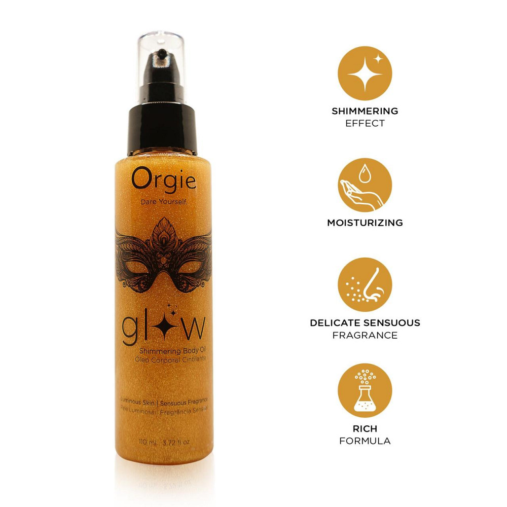 Олія-шимер для тіла Orgie – Glow Shimmering Body Oil (110 мл), чуттєвий аромат, зволоження Sex Aura Київ - фото 3
