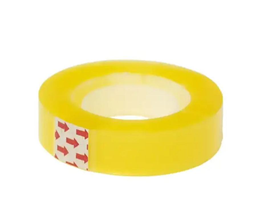 Скотч канцелярский ширина - 12мм длина - 15 метров (12шт) Жёлтый Днепр - изображение 1