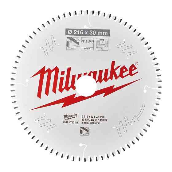Диск пиляльний PFTE MILWAUKEE, діаметр 216х30х2,4мм, 80 зуб. Одеса