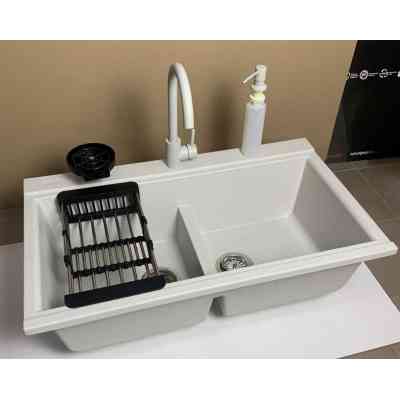 Мойка кухонная Adamant Similar Old stone + змішувач + дозатор + ополіскувач склянок + ко (4824296106510) Вінниця