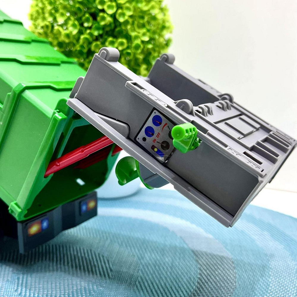 Сміттєвоз машинка інерційна звук підсвічування 1:16 Зелена (A1110-3-13) Чернігів - фото 8