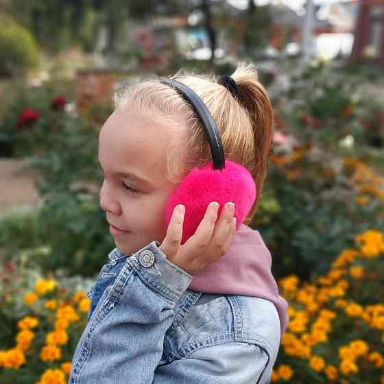 Меховые наушники детские из Rex Малиновый Харьков