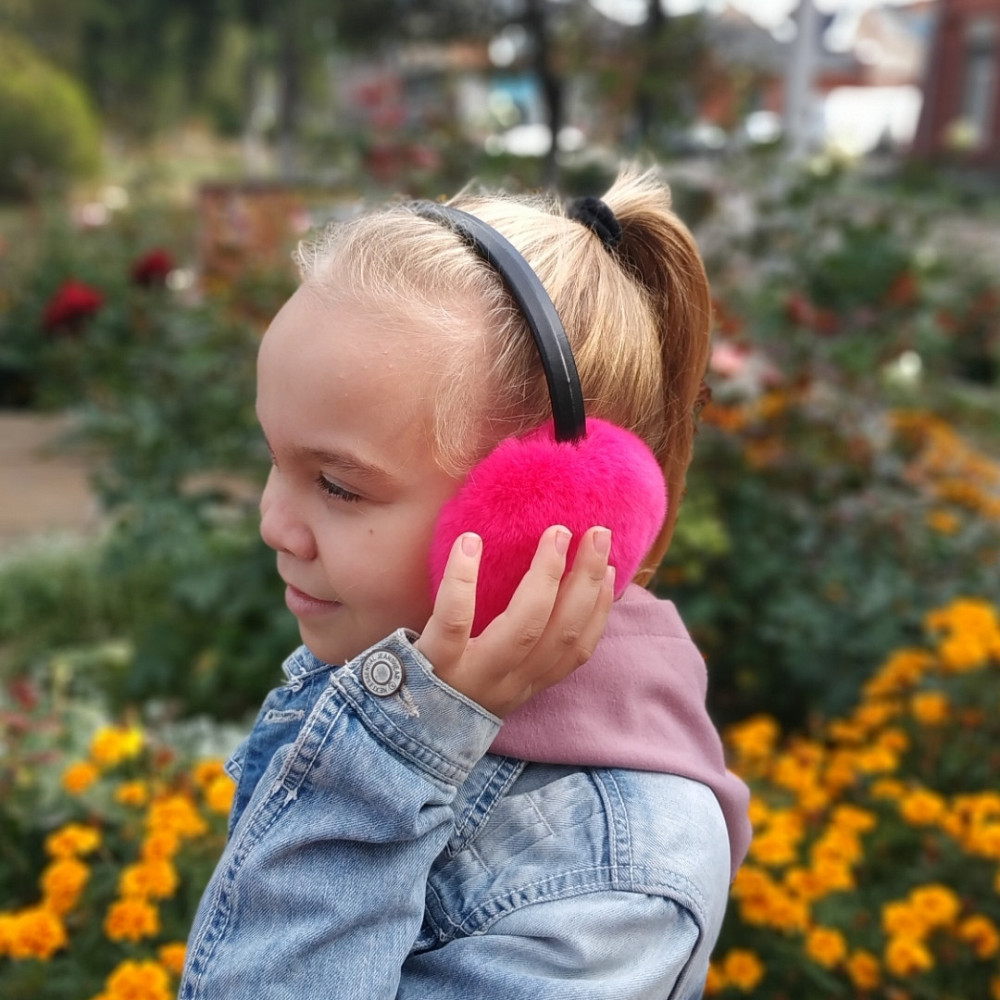 Меховые наушники детские из Rex Малиновый Харьков - изображение 5