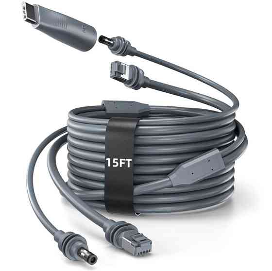 Кабель Hugener 2 в 1 Starlink Mini для зарядки DC/USB-C + Ethernet-кабель 15 м Киев