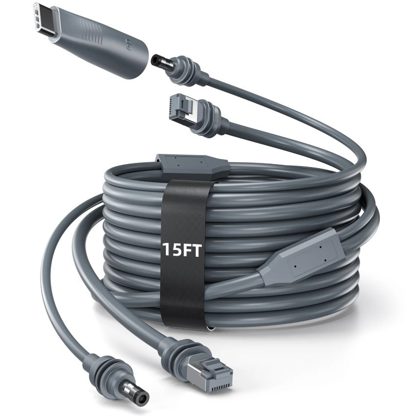 Кабель Hugener 2 в 1 Starlink Mini для заряджання DC/USB-C + Ethernet-кабель 15 м Київ - фото 2