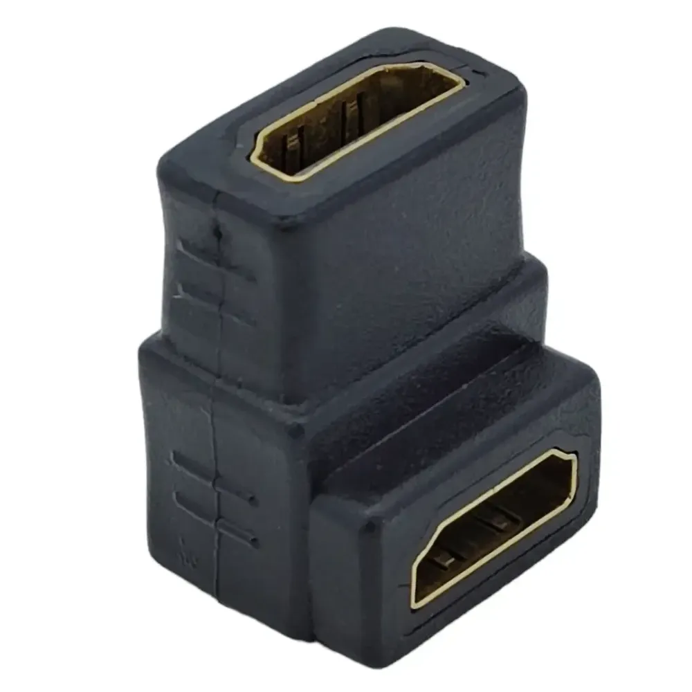Перехідник гніздо HDMI - роз'єм HDMI, gold, кутовий (в блістері) Полтава - фото 1