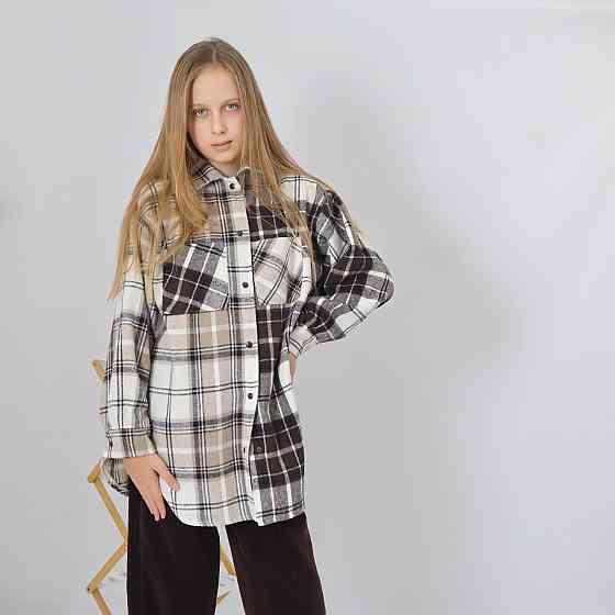 Дитяча тепла сорочка унісекс у бежеву карту (ціна вказана за 1 шт.) 152-158 Кам'янець-Подільський