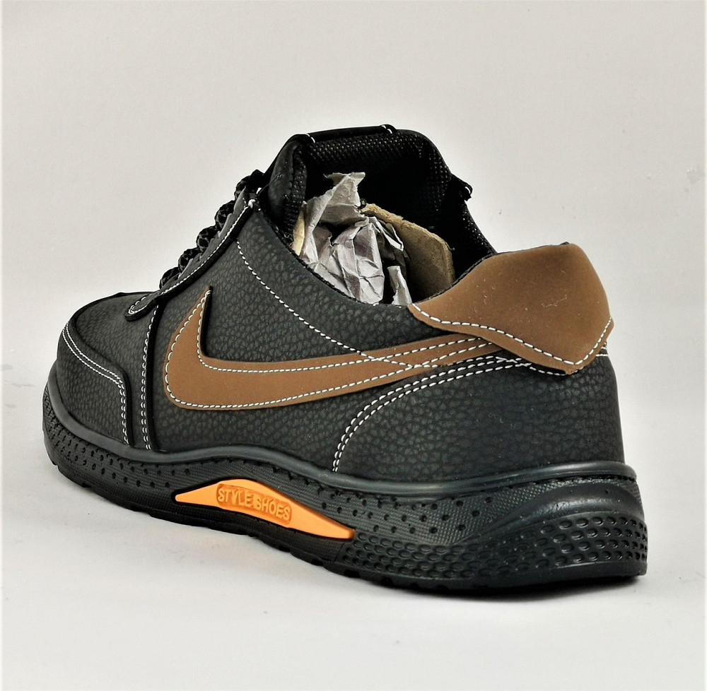 Кросівки Чоловічі Nike Чорні Шкіряні Мокасини Найк Форси (розміри: 40,41) Відео Огляд Дніпро - фото 4