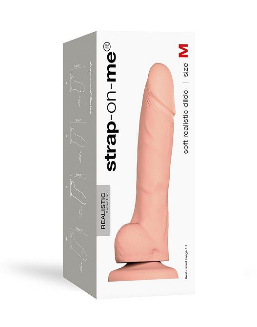 Реалистичный фаллоимитатор Strap-On-Me SOFT REALISTIC DILDO Vanilla - Size M Sex Aura Киев - изображение 4