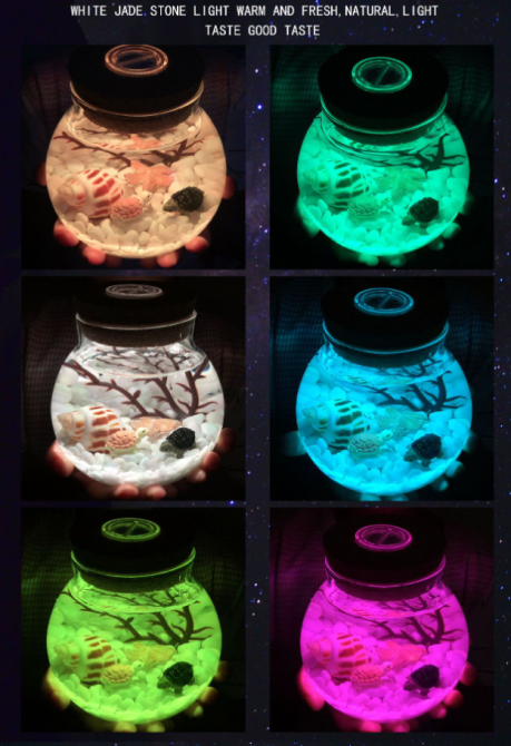 Аквариум в банке с пультом, ночник, романтическая светящаяся бутылка, подарочный сделай сам МУЛЬТИЦВЕТ Кременчуг - изображение 1