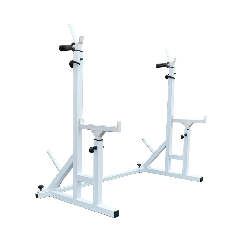 Стійки під штангу 40 на 40 мм Білий зі страхувальними упорами, брусами та штирями для зберігання блінів Київ - фото 3