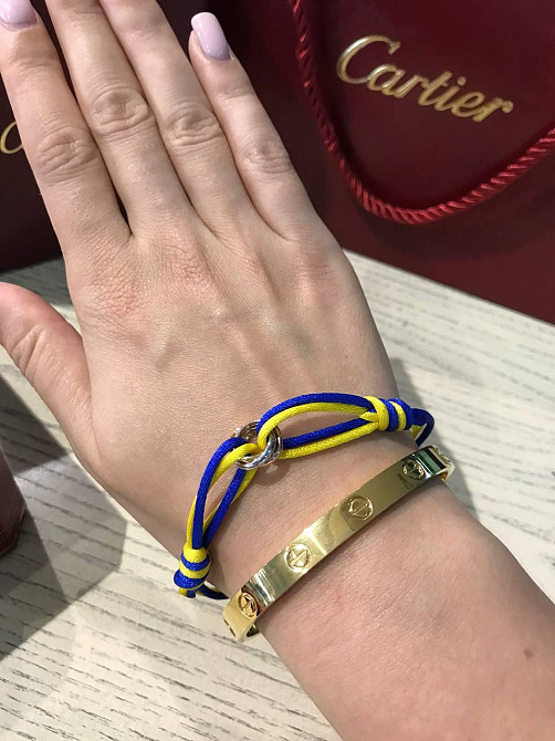 Cartier браслет LOVE з викруткою, покриття золото 18 К. Подарунок — шовкова нитка (відтінок за наявністю) Одеса - фото 3
