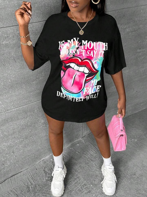 Футболка жіноча з принтом  44 Чорний 2634325291 Дніпро - фото 1