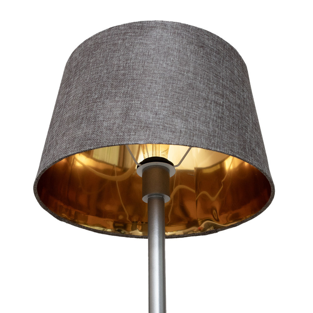 Торшер MSK Electric Palermo с серым плафоном из ткани под лампу Е27 с серым основанием NL 3621 GR+GR Одесса - изображение 3