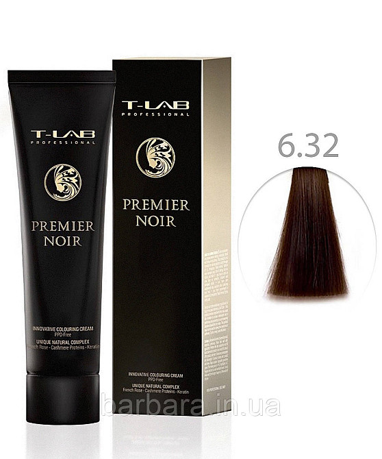 Крем-фарба для волосся T-LAB Professional Premier Noir Colouring Cream 6.32 темний блонд золотистий Київ - фото 1