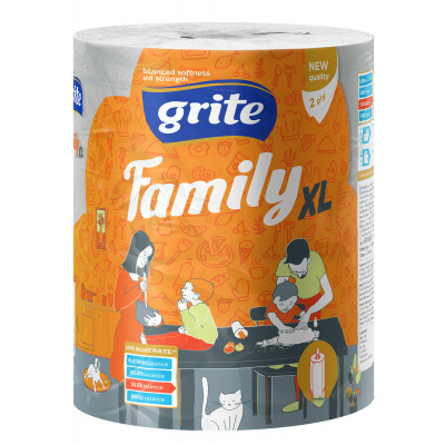 Бумажные полотенца Grite Family Jumbo XL 2 слоя 1 рулон (4770023348613) Винница - изображение 1