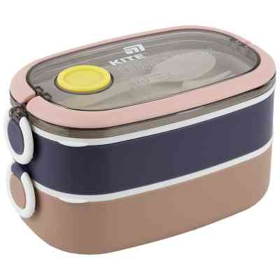 Ланч-бокс Kite подвійний з наповненням 1600 мл, бежевий (K25-1181-1) Винница