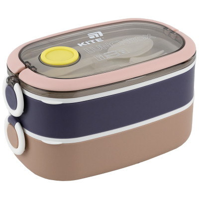 Ланч-бокс Kite подвійний з наповненням 1600 мл, бежевий (K25-1181-1) Вінниця - фото 1