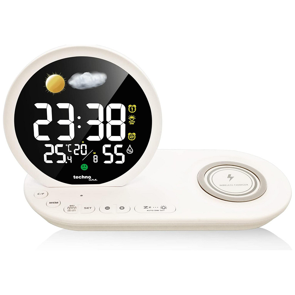 Годинник настільний Technoline WT427 Wireless Mobile Charging White (WT427) Киев - изображение 4