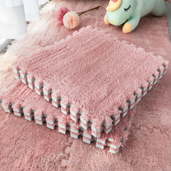 Пазл коврик 30x30см мягкий плюшевый термоковер, теплый пол, термоковрик детский для дома, в детскую один цвет розовый Каменец-Подольский