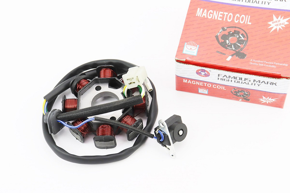 Статор магнето (генератора) Honda WH 100 (8 котушок роз'єм "мама 3 + 1") Київ - фото 1