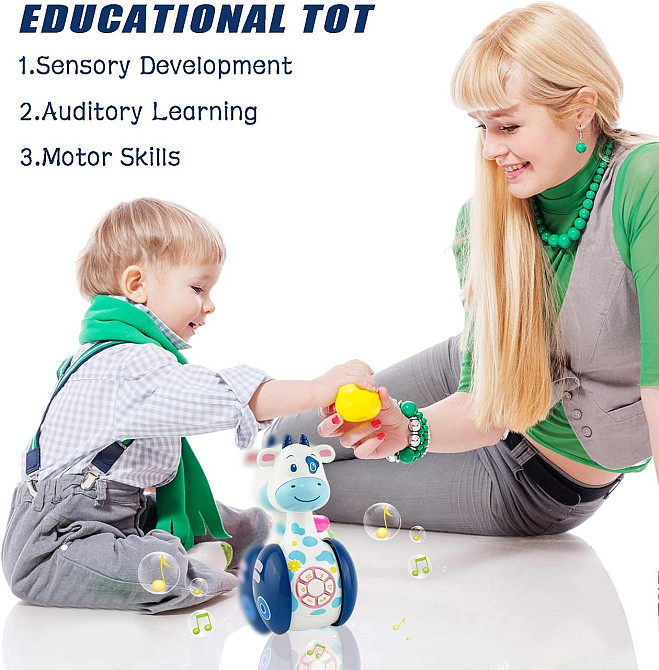 Іграшка музична інтерактивна Auptiouet мод.1 синя навчальна корова з музикою підсвічуванням розвивальна для дітей 1-4 роки Київ - фото 6