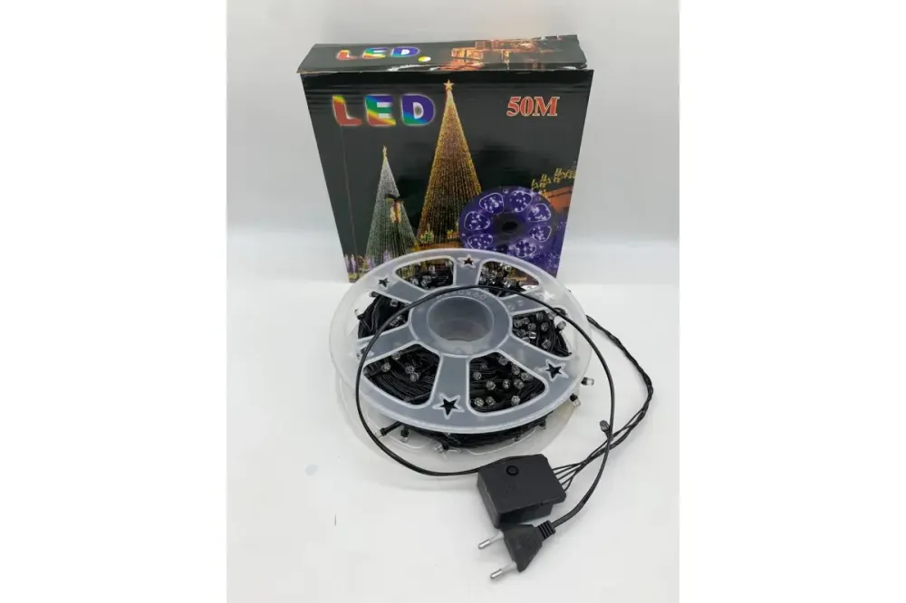 Гирлянда нить на катушке, от сети, 50м, 240LED, теплый белый/ Светодиодная LED гирлянда на елку Коломия - фото 4