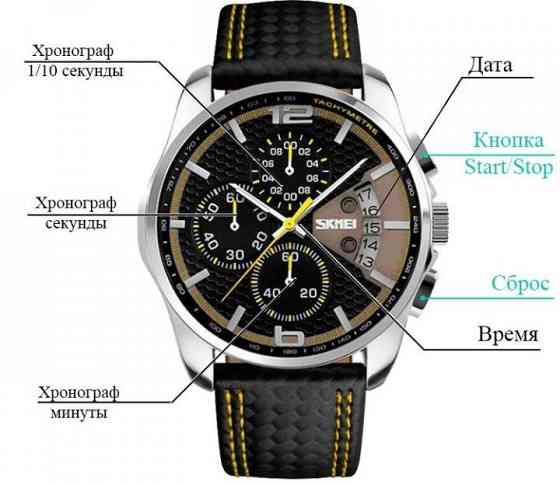 Мужские часы Skmei 9106 Spider Желтый Киев