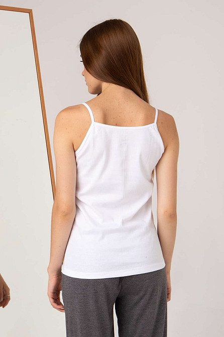 Майка жіноча на тонкій бретельці — Білий Ozkan 0107-1 3XL Київ - фото 2