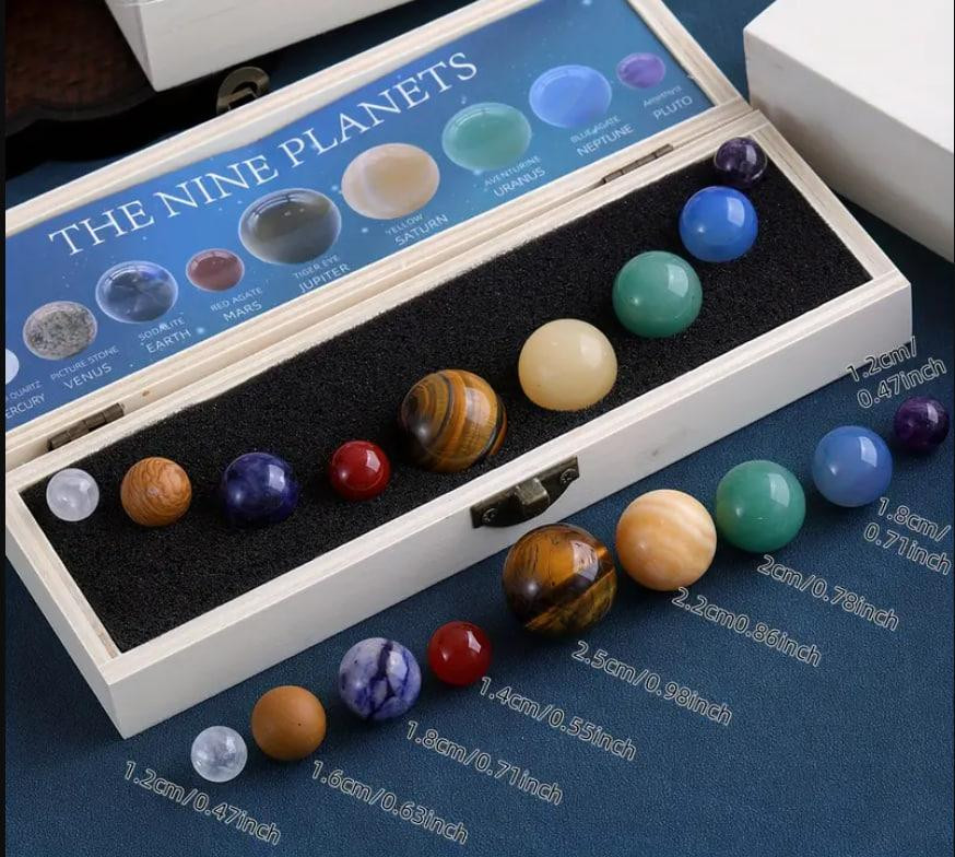 Набор из 9 планет солнечной системы из натурального камня в коробке, Декор на тему Галактики и Вселе Киев - изображение 8
