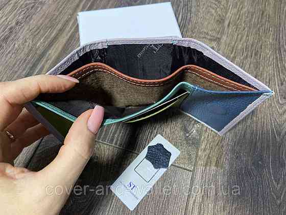 Маленький женский кошелек на магните пудрового цвета ST Leather Киев
