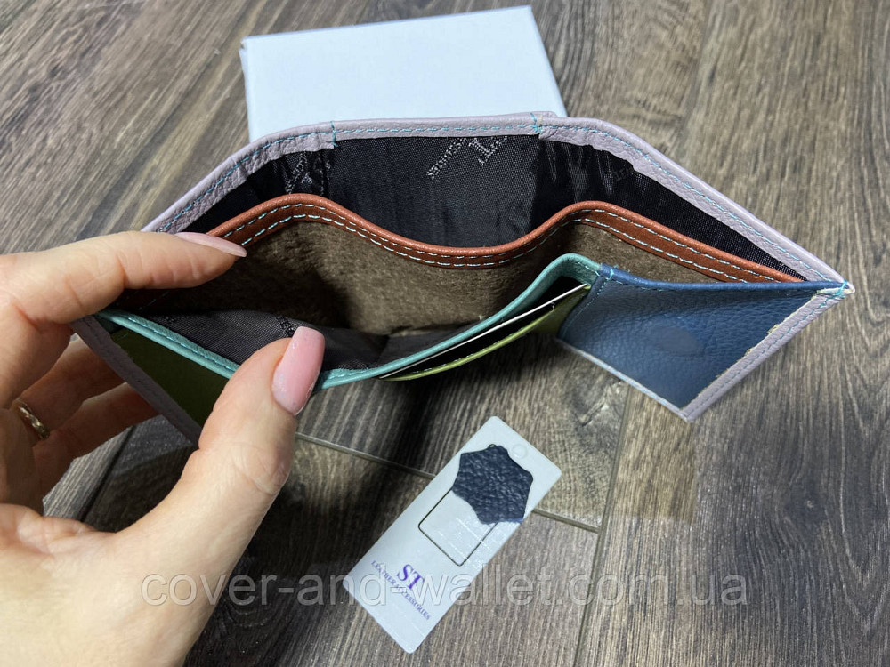 Маленький женский кошелек на магните пудрового цвета ST Leather Киев - изображение 4
