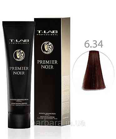 Крем-краска для волос T-LAB Professional Premier Noir Colouring Cream 6.34 золотисто-медный темный блонд Киев