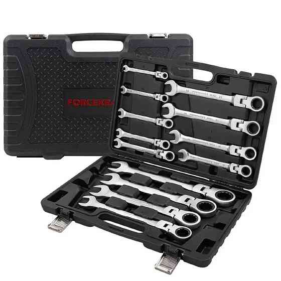 Набір ключів тріскачкових із шарніром 13 пр. (8-32 мм) FORCEKRAFT FK-10340 Одеса