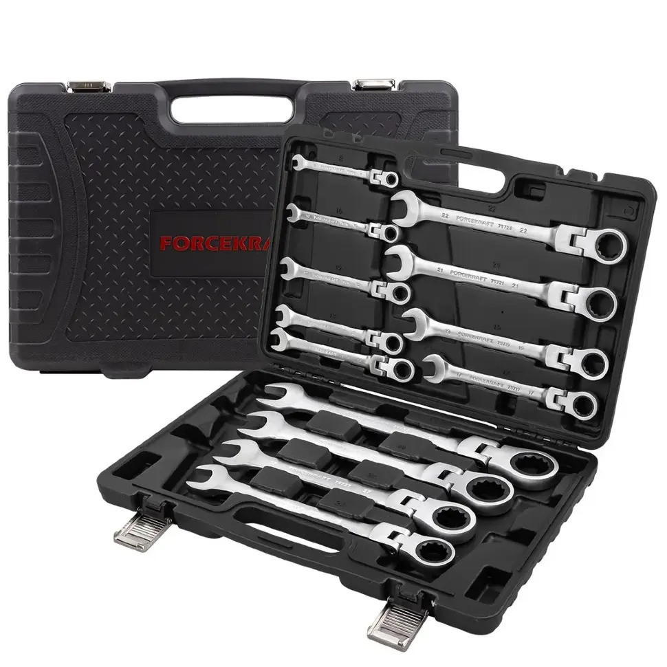 Набір ключів тріскачкових із шарніром 13 пр. (8-32 мм) FORCEKRAFT FK-10340 Одеса - фото 1