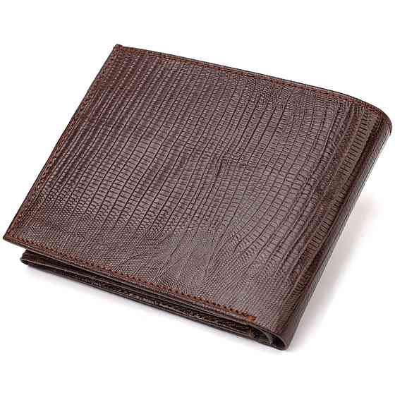 Стильный горизонтальный мужской бумажник среднего размера из натуральной фактурной кожи CANPELLINI 21864 Коричневый Киев