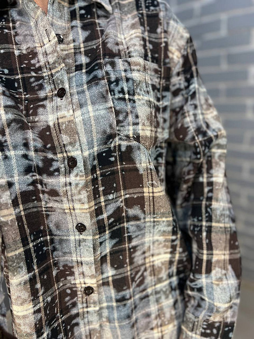 Сорочка жіноча A-N 2775 картата варена в клітинку оверсайз коттон one size, коричневий, one size Київ - фото 13