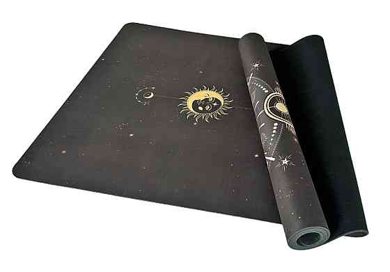 Килимок для йоги EasyFit BlackMoon (замша-каучук) чорний Коломия