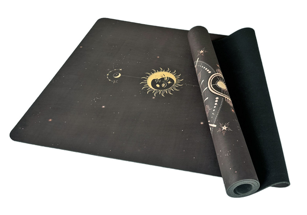 Килимок для йоги EasyFit BlackMoon (замша-каучук) чорний Коломия - фото 3
