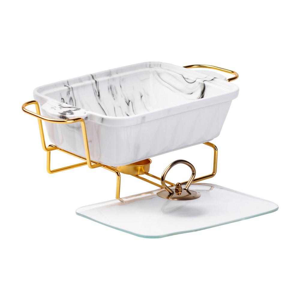 Марміт порцелянаовий на 1 літр із підігрівом на металевій підставці HP1028 Коломыя - изображение 3