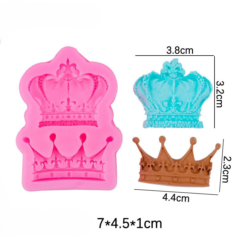Силіконовий молд Корона 70 на 45 мм рожевий Київ - фото 2