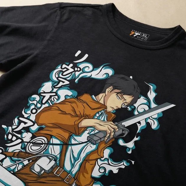 Футболка для підлітка хлопчика з принтом Атака Титанов Леви Акерман Розмір 160 Anime10679 Дніпро - фото 3
