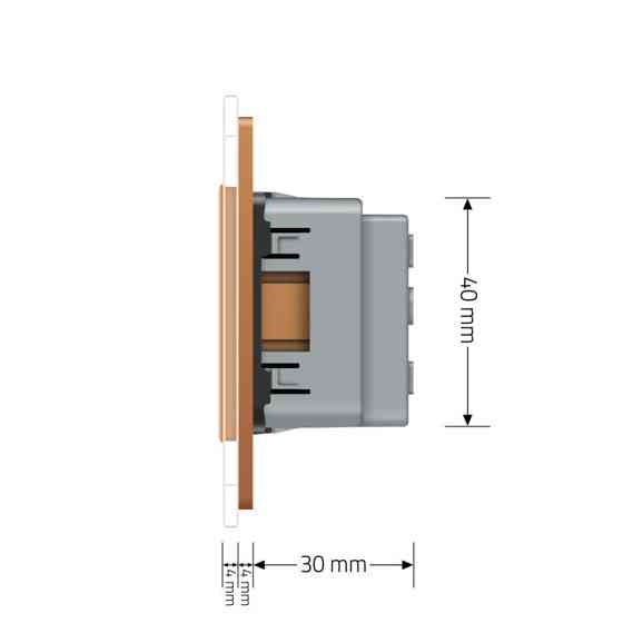 LIVOLO Чотиримісна електрична розетка з заземленням LIVOLO, золота, скляна рамка, шторки, 250В Коломия